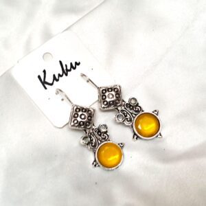CC Trendy Yellow color German silver Earring