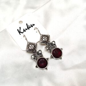 CC Trendy Maroon color German silver Earring