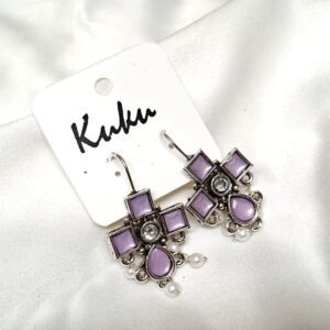 CC Trendy Lavender color German silver Earring