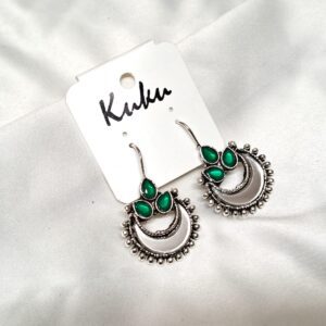 CC Trendy Green color German silver Earring
