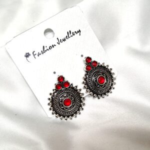 CC Trendy Red color German silver Earring