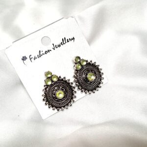 CC Trendy light Green color German silver Earring