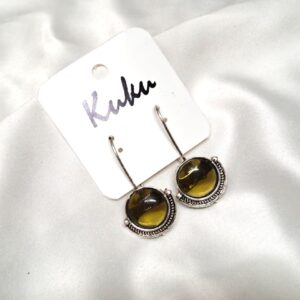 CC Trendy Olive Green color German silver Earring