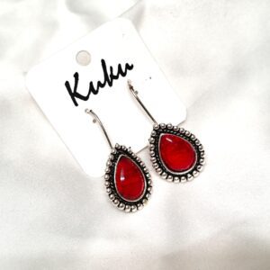 CC Trendy Red color German silver Earring