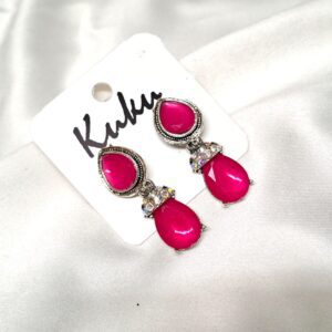 CC Trendy pink color German silver Earring