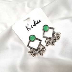 CC Trendy Green color German silver Earring
