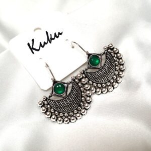 CC Trendy Green color German silver Earring