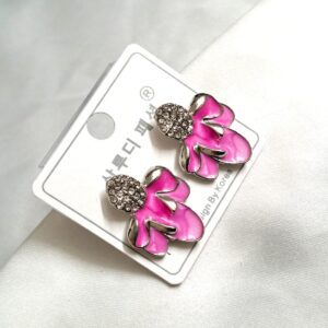 Trendy Korean Earring With White stones
