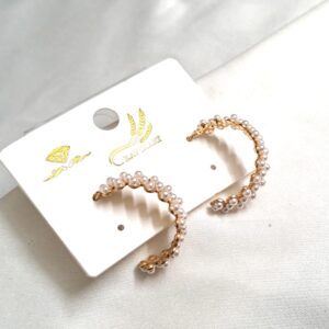 Trendy Korean Ring type Earring with Pearls