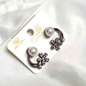 Trendy Floral Korean Earring With Stone