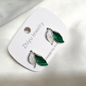 Trendy Green Color Leaf Korean  Earring