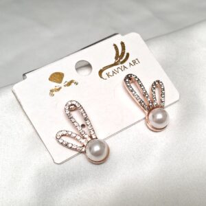 Trendy korean Earring with White Stone