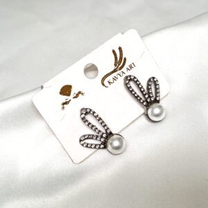 Trendy korean Earring with White Stone