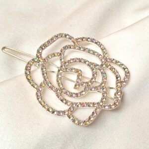 Beautiful White Stone Rose Korean Hair pins