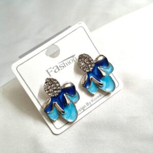Trendy Korean Earring With White stones