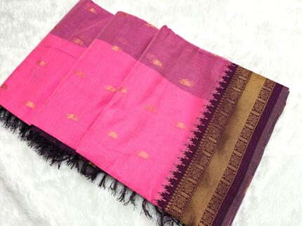 CC Trendy Kalyani Cotton Saree With Contrast Running Blouse