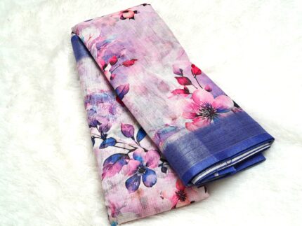 CC Trendy Premium Linen Cotton Saree With Running Blouse