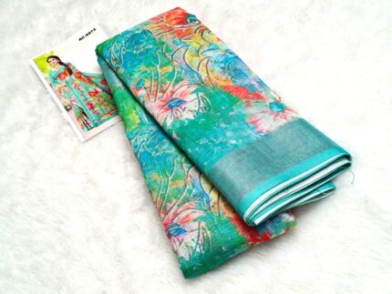 CC Trendy Premium Linen Cotton Saree With Running Blouse