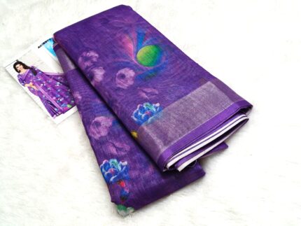 CC Trendy Premium Linen Cotton Saree With Running Blouse