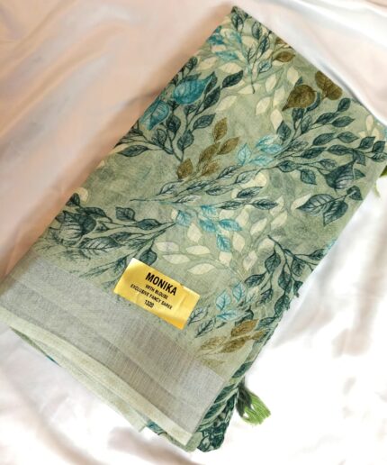 CC Trendy  Linen Cotton Saree With Running Blouse