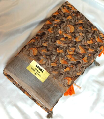 CC Trendy  Linen Cotton Saree With Running Blouse