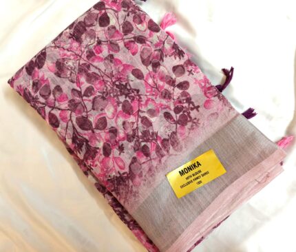 CC Trendy Linen Cotton Saree With Running Blouse