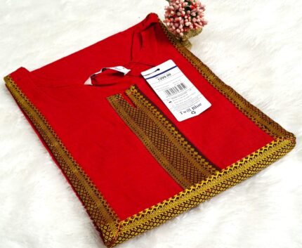 CC Branded Chettinad Cotton Straight Kurti :  Sleeve 3/4 , Length 42 Inch