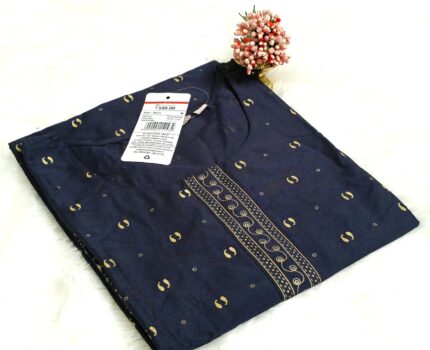 CC Branded Silk Cotton Straight Kurti :  Sleeve 3/4 , Length 42 Inch