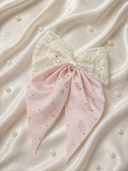CC Trendy And stylish Embroidery Bow Clip