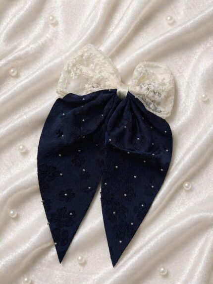 CC Trendy And stylish Embroidery Bow Clip