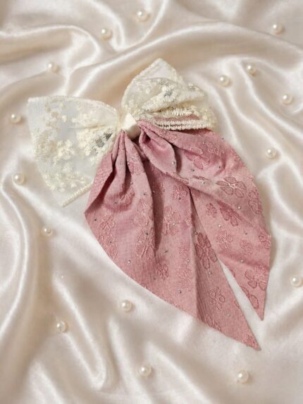 CC Trendy And stylish Embroidery Bow Clip